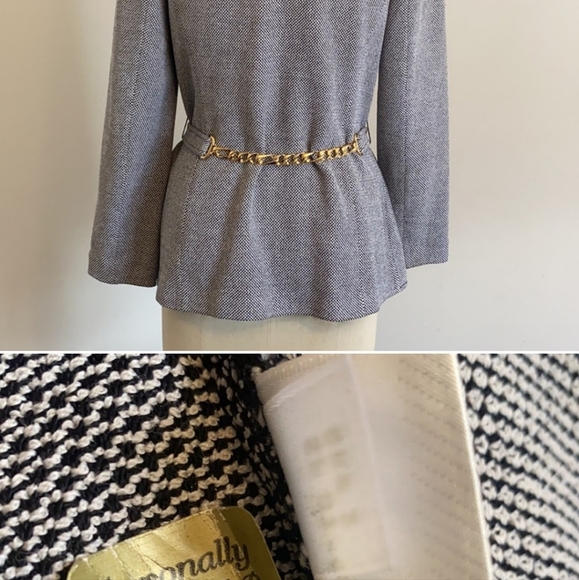 St. John Collection Sport Jersey Chain Belt Zip Jacket - Picture 6 of 10